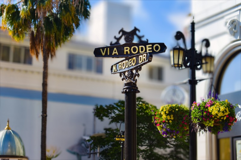 rodeo drive street sign in beverly hills